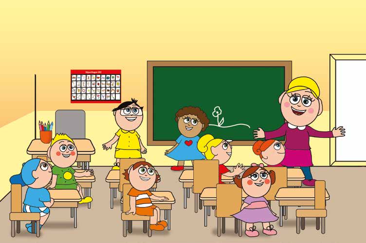 Nyíltnap az iskolában – Nelli néni megdicséri a gyerekeket – online puzzle jelenet