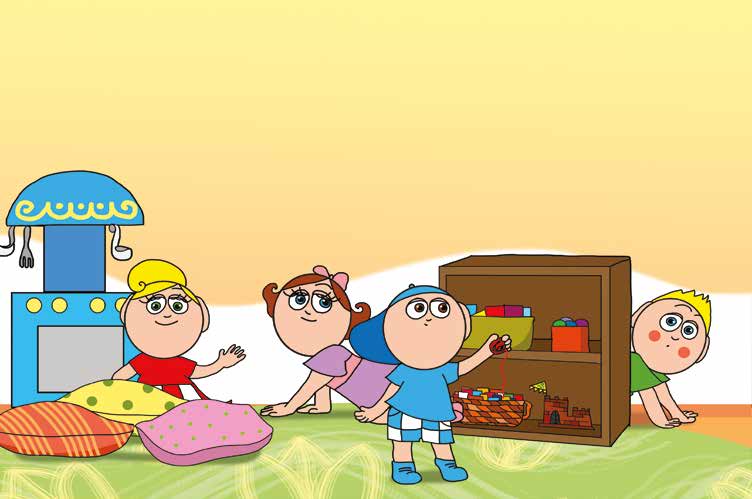 Klára és az elveszett alvóka – A párnák és a szekrény mögé néznek – online puzzle jelenet