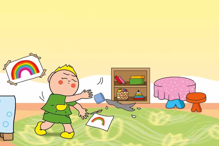 Óvónéni és a szőnyeg – Patrik kiönti a festékes vizet – online puzzle jelenet