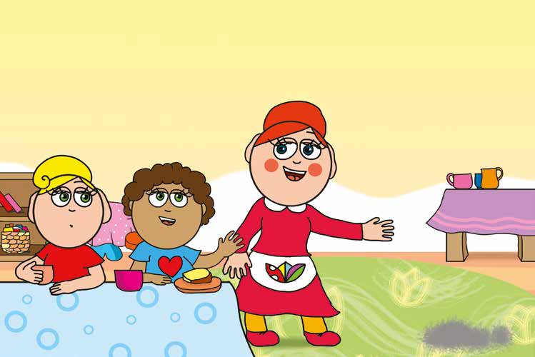 Óvónéni és a szőnyeg – Dolly vizet kér a tea helyett – online puzzle jelenet