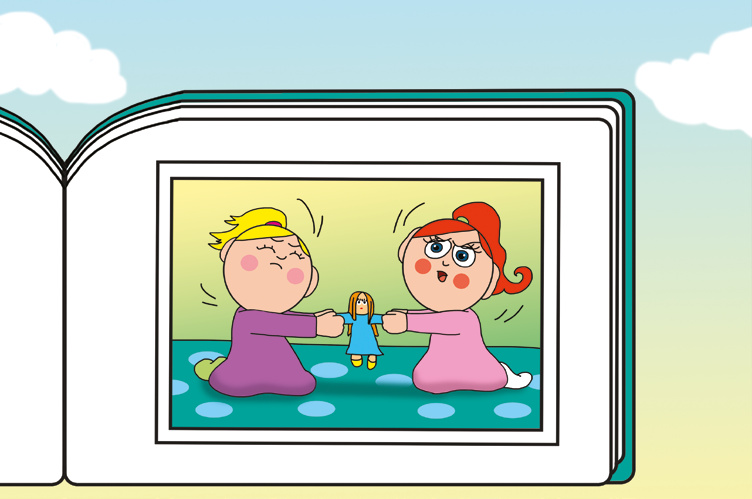 Tamás és a rosszalkodás – Óvónéni és Nelli is veszekedett – online puzzle jelenet