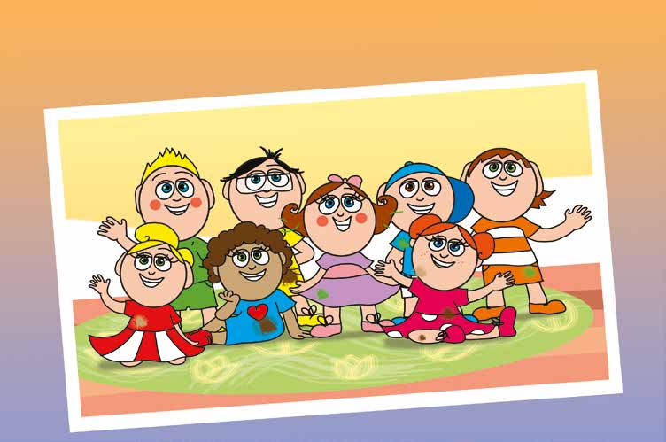 Tamás és a rosszalkodás – Boldog csoportkép készül – online puzzle jelenet