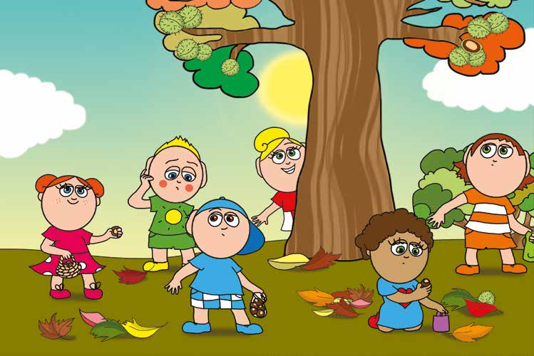 Márky és a gesztenyeszedés – Fogynak a gesztenyék – online puzzle jelenet