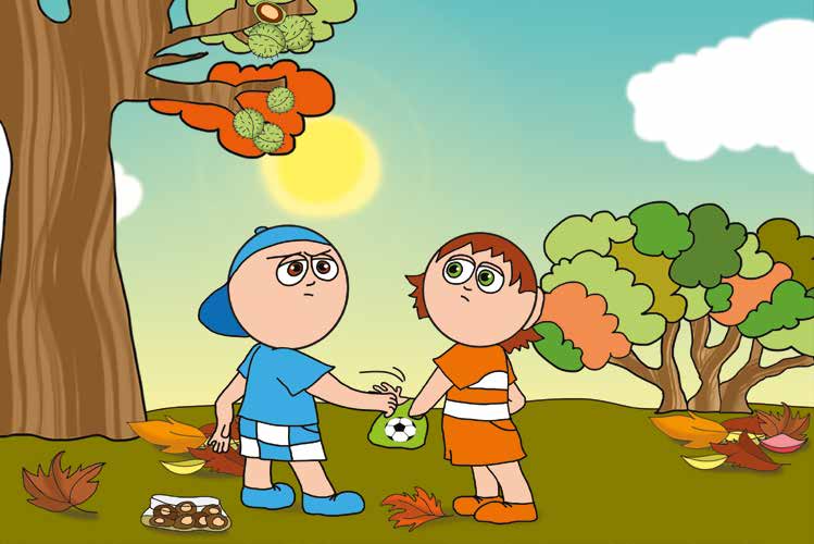 Márky és a gesztenyeszedés – Márky megrántja a szatyrot – online puzzle jelenet