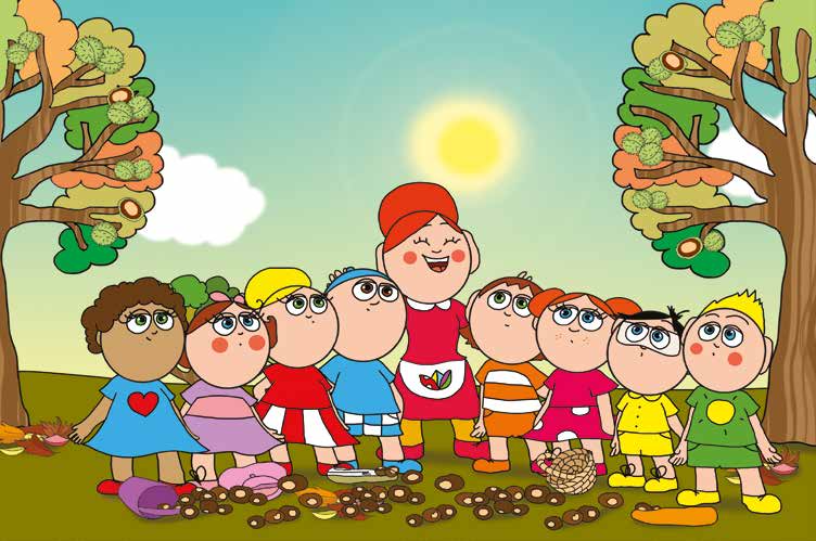 Márky és a gesztenyeszedés – Óvónéni megnyugtatja őket – online puzzle jelenet