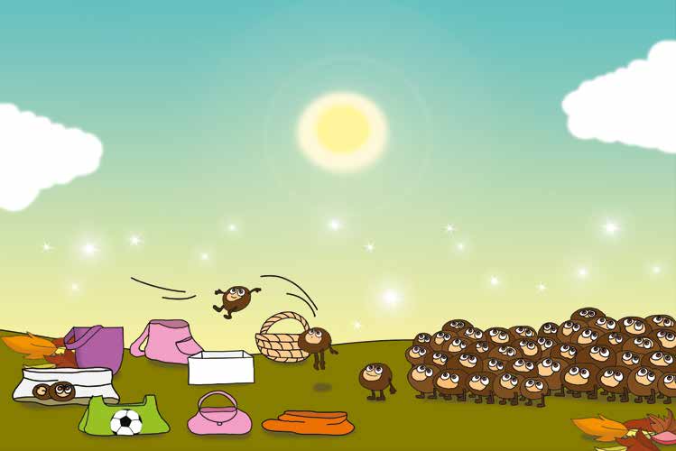Márky és a gesztenyeszedés – A gesztenyék visszaugranak – online puzzle jelenet