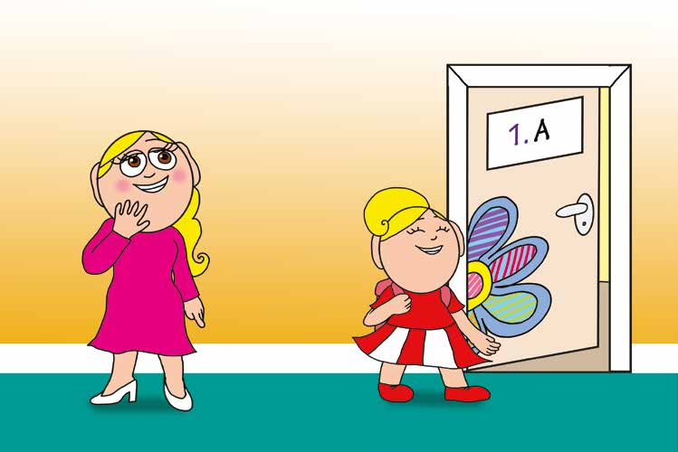 Kata első napja az iskolában – Kata belép az osztályba – online puzzle jelenet