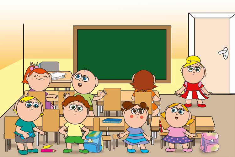 Kata első napja az iskolában – Ismerős fiú a teremben – online puzzle jelenet