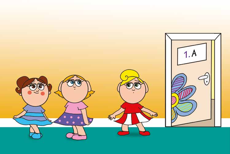 Kata első napja az iskolában – Kata egyedül áll a szünetben – online puzzle jelenet
