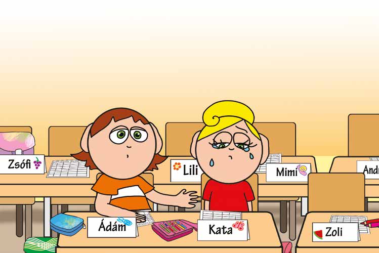 Kata első napja az iskolában – Kata elszomorodik – online puzzle jelenet