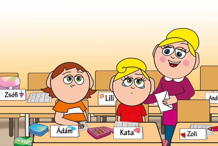 Kata első napja az iskolában – Nelli néni levelet ad Katának – online puzzle jelenet