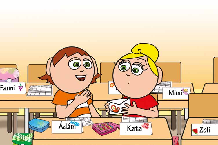 Kata első napja az iskolában – Kata felismeri a borítékot – online puzzle jelenet