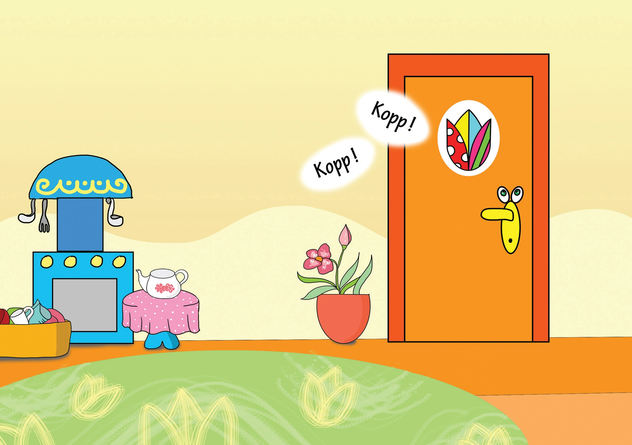 Natali és a védő néni – Kopognak a Tulipán Csoport ajtaján – online puzzle jelenet