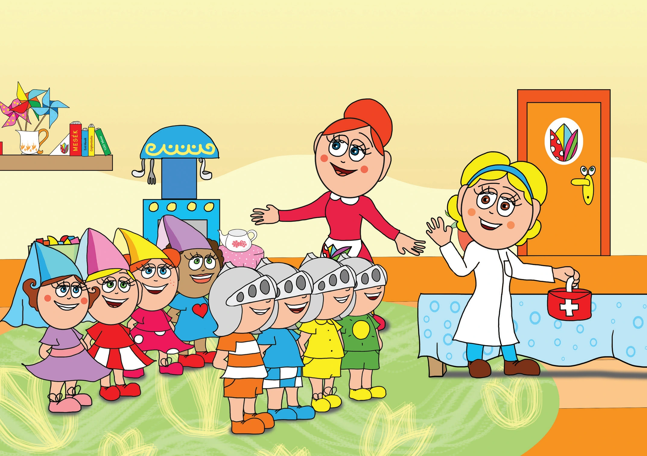 Natali és a védő néni – Megérkezik a védő néni – online puzzle jelenet