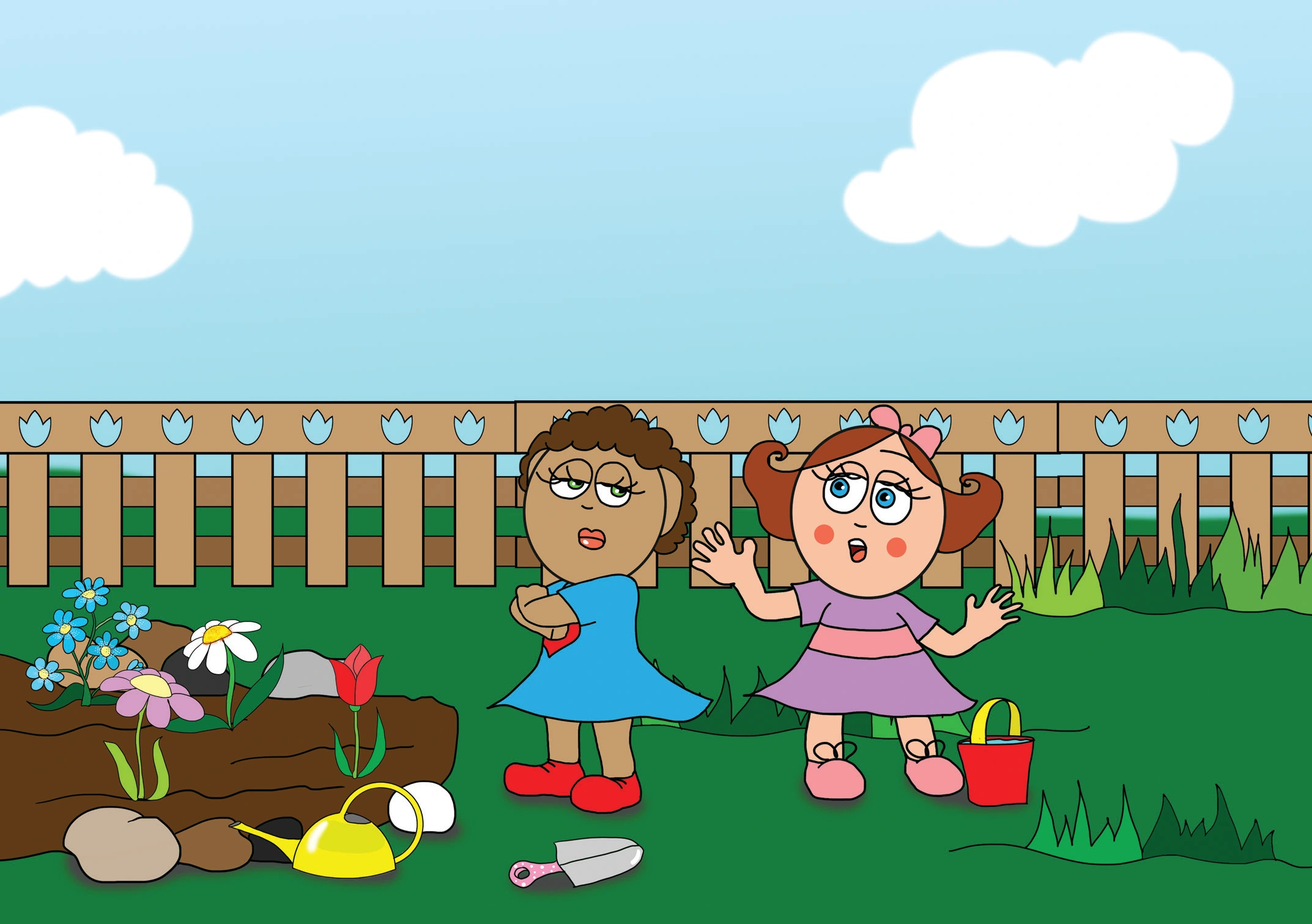 Dolly és a virágok – Natali is kertészkedni szeretne – online puzzle jelenet