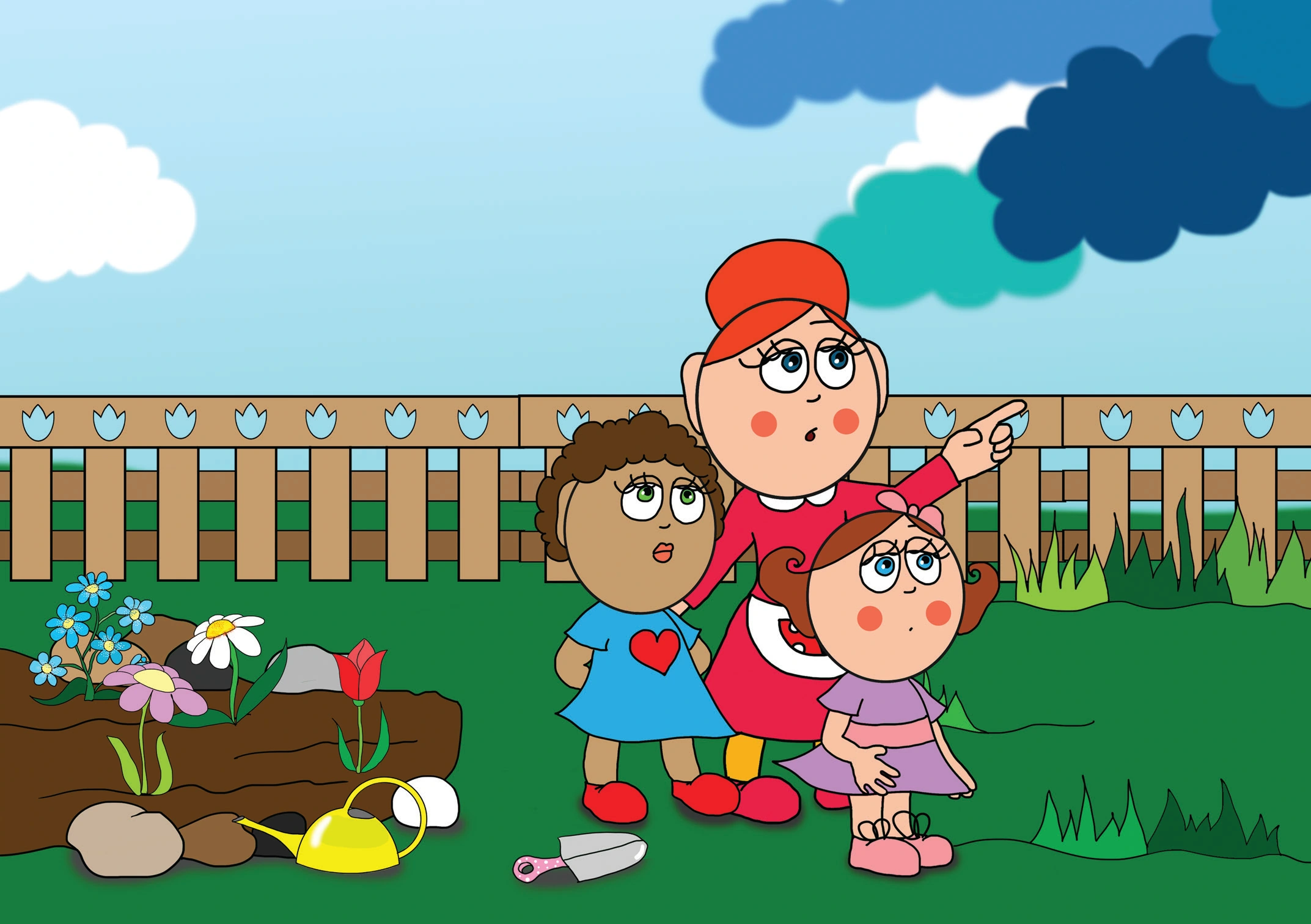 Dolly és a virágok – Sötét felhők közelednek – online puzzle jelenet