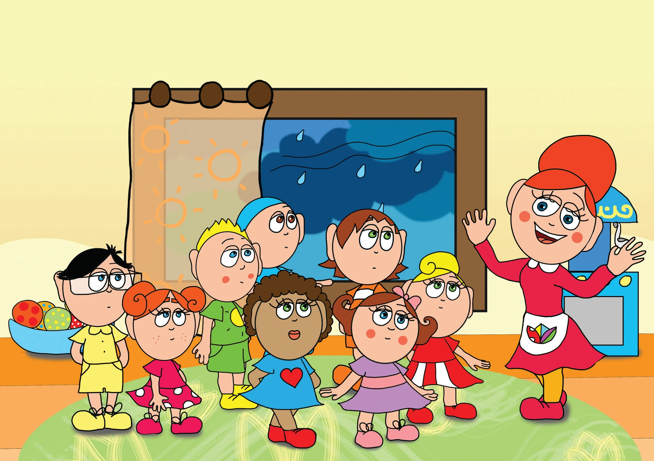 Dolly és a virágok – Kézmosás és ebédidő – online puzzle jelenet