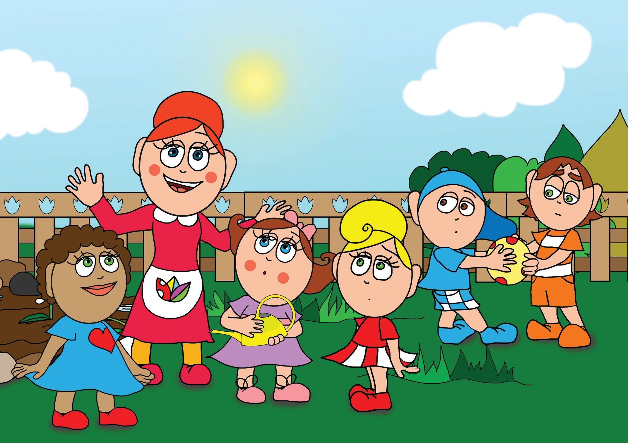 Dolly és a virágok – Óvónéni új ültetést javasol – online puzzle jelenet