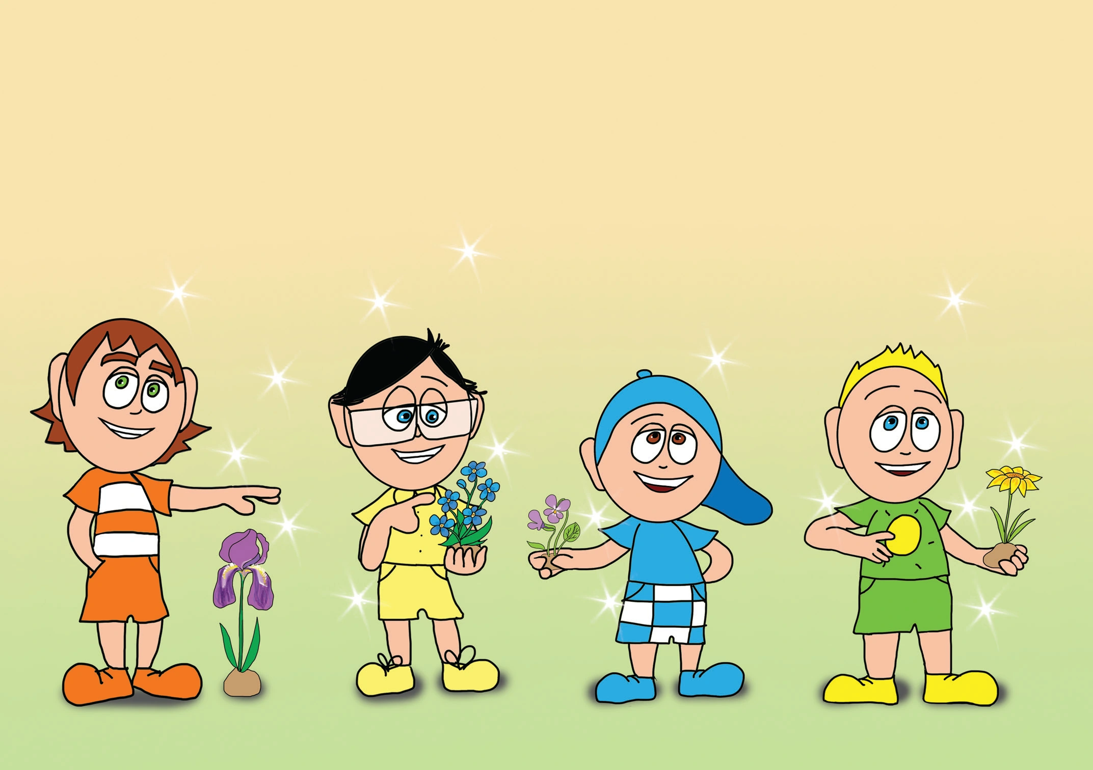 Dolly és a virágok – A fiúk is virágot választanak – online puzzle jelenet
