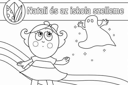 Natali és az iskola szelleme – színező PDF