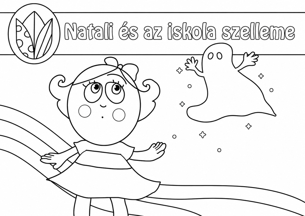 Natali és az iskola szelleme – színező PDF