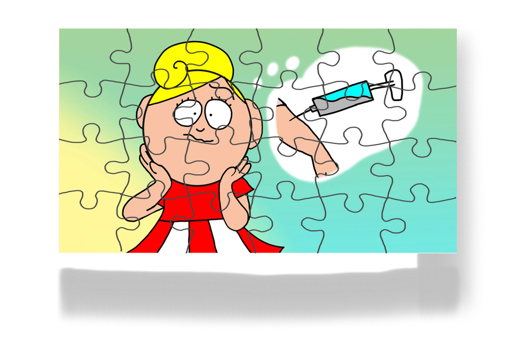 Kata attól fél, hogy fájni fog a szuri – Kata és a szuri puzzle, 24 darab [TC41-07-P24]