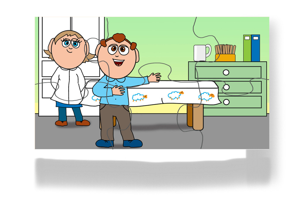 A doktor bácsi köszönti Katát – Kata és a szuri puzzle, 6 darab [TC41-19-P06]