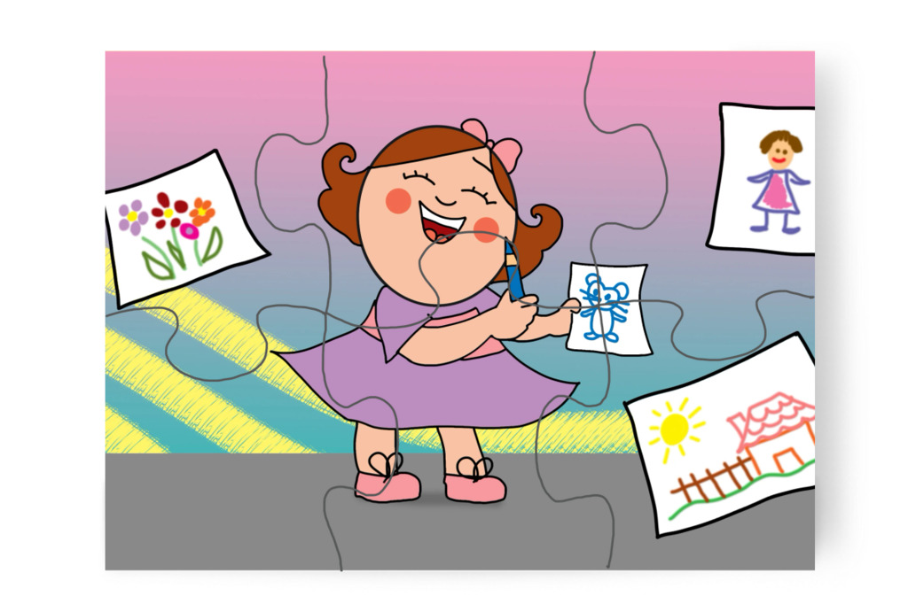 Natali szívesen rajzol – Natali és az iskola szelleme puzzle, 6 darab [TC42-01-P06]