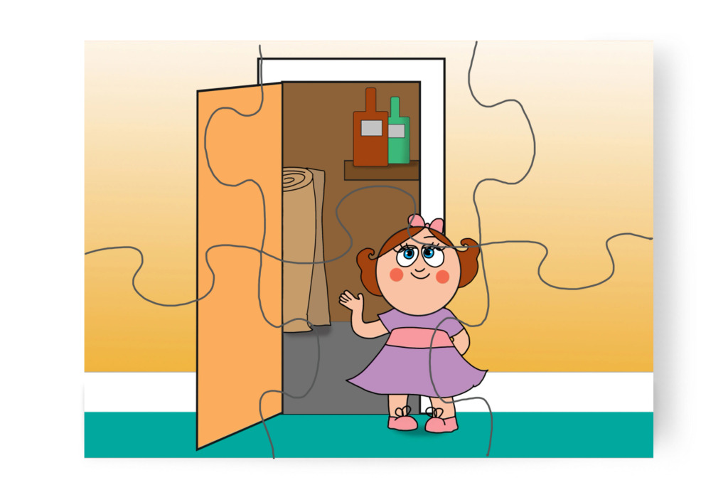 Mi van a szertárban? – Natali és az iskola szelleme puzzle, 6 darab [TC42-06-P06]