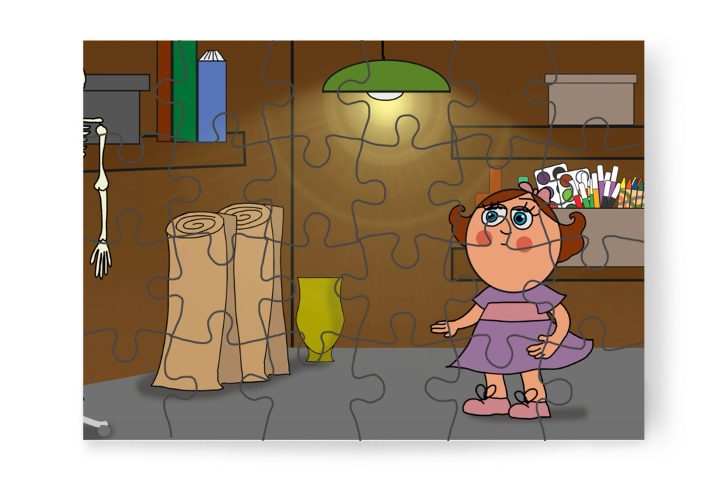 Sötét van a szertárban – Natali és az iskola szelleme puzzle, 24 darab [TC42-11-P24]