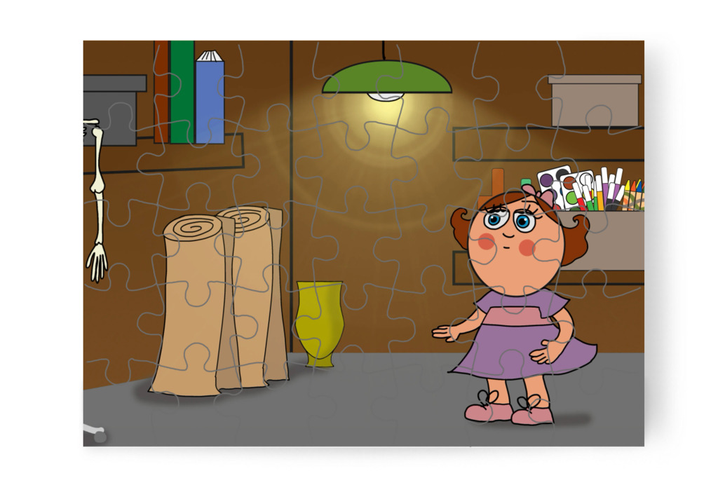 Sötét van a szertárban – Natali és az iskola szelleme puzzle, 35 darab [TC42-11-P35]
