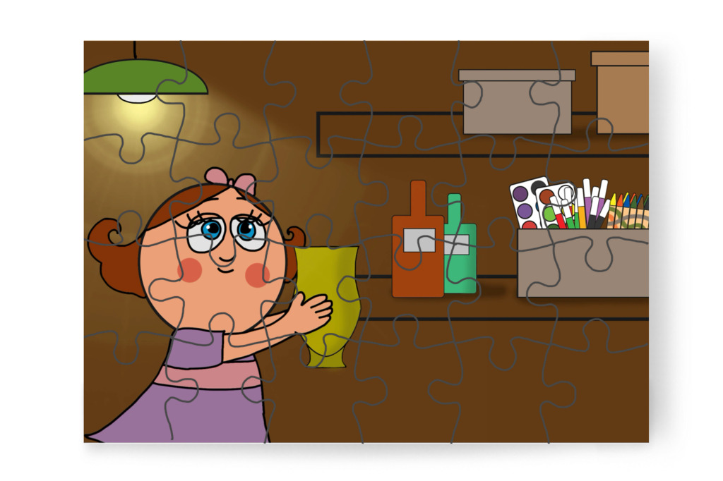 Natali leveszi a zöld vázát – Natali és az iskola szelleme puzzle, 24 darab [TC42-12-P24]