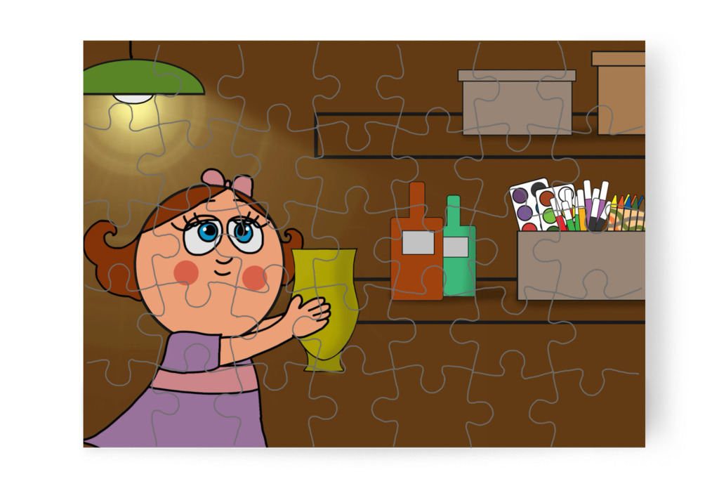 Natali leveszi a zöld vázát – Natali és az iskola szelleme puzzle, 35 darab [TC42-12-P35]