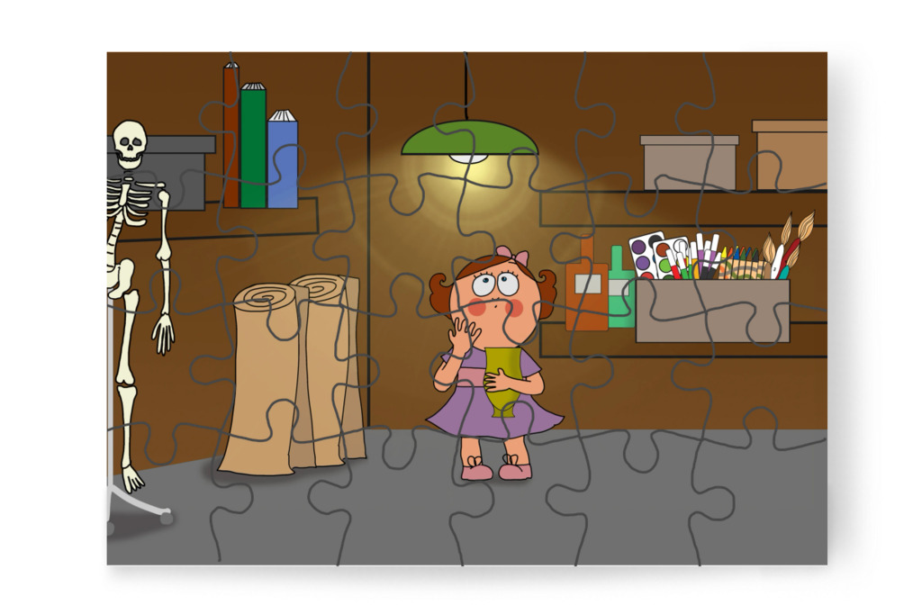 Egyedül marad a szertárban – Natali és az iskola szelleme puzzle, 24 darab [TC42-17-P24]