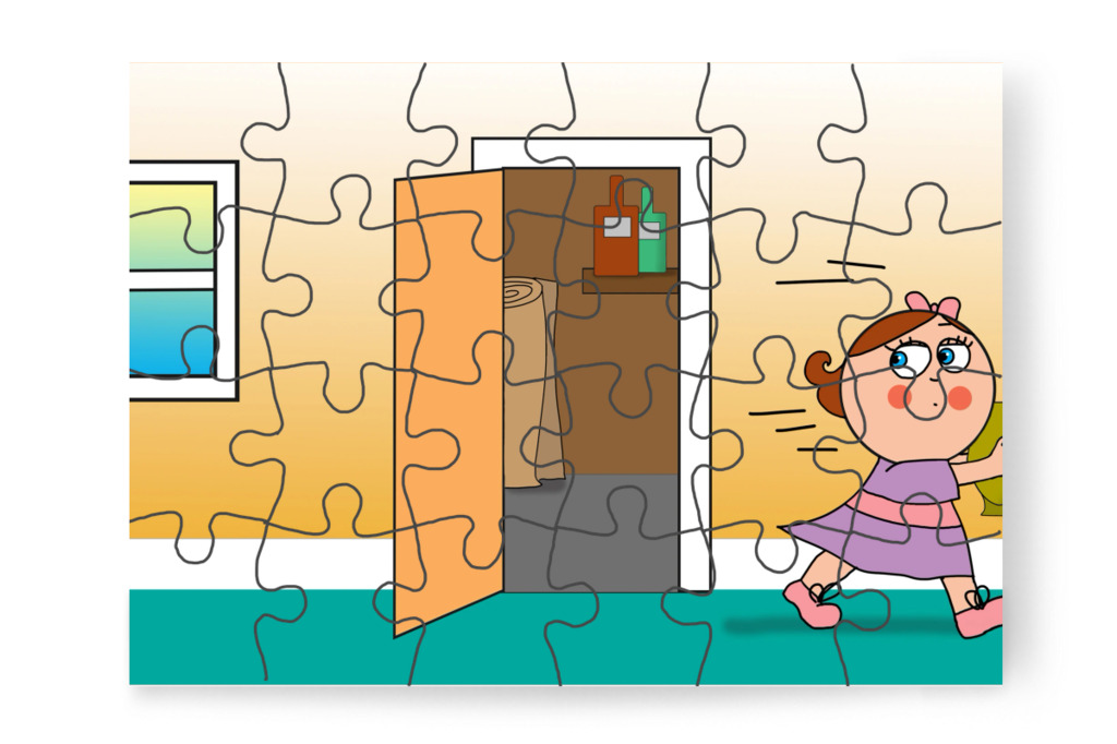 Natali kiszalad a szertárból – Natali és az iskola szelleme puzzle, 24 darab [TC42-18-P24]