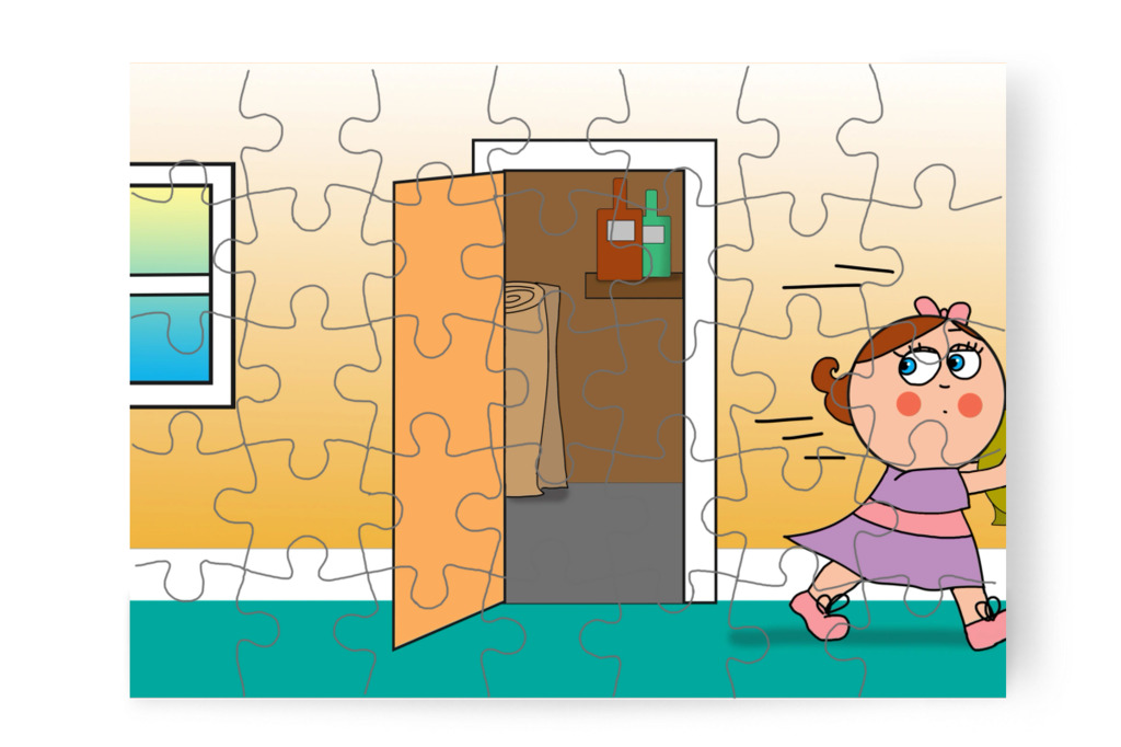 Natali kiszalad a szertárból – Natali és az iskola szelleme puzzle, 35 darab [TC42-18-P35]