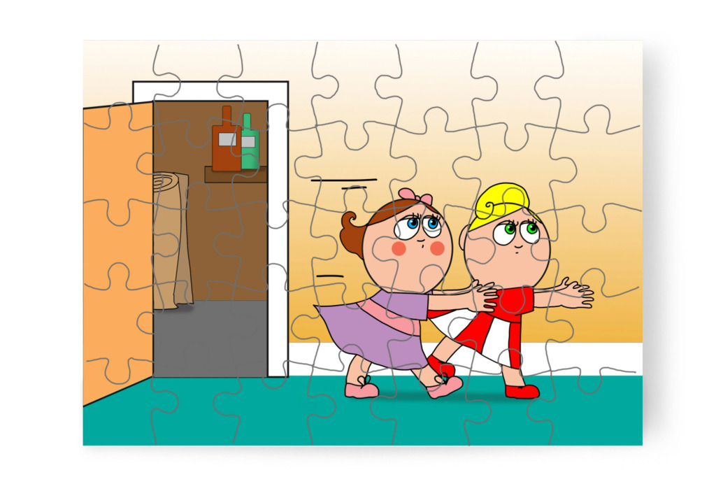 A lányok kifutnak – Natali és az iskola szelleme puzzle, 35 darab [TC42-28-P35]