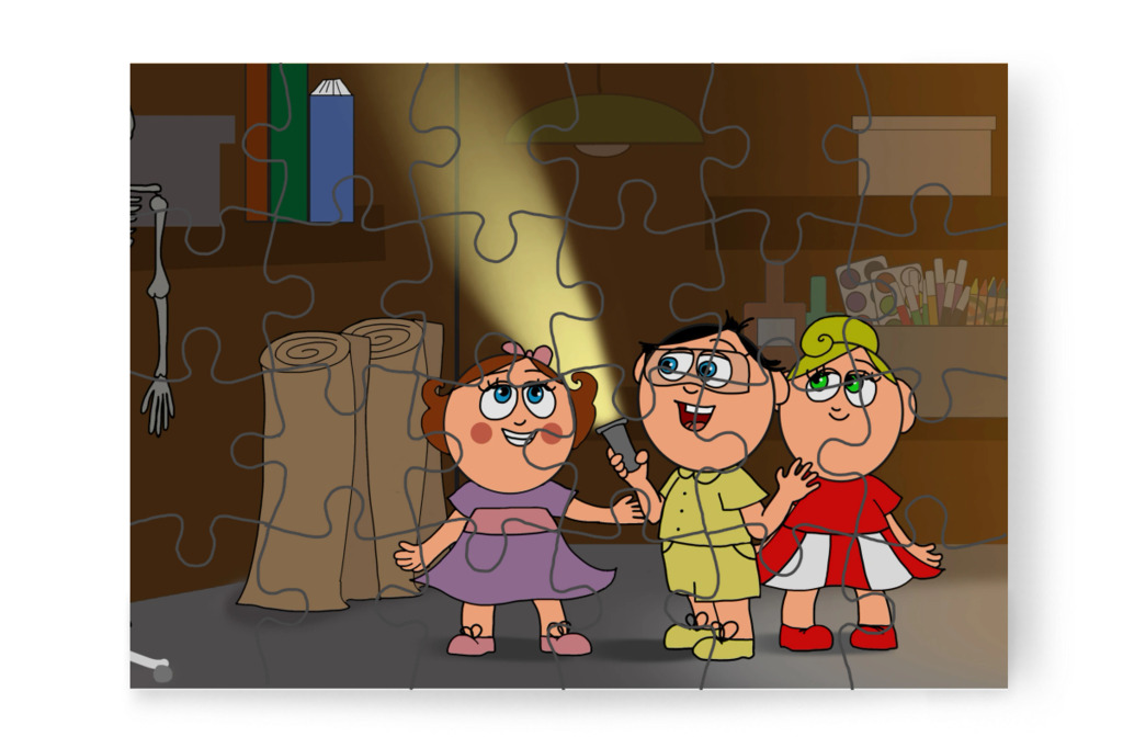 Tamás előveszi a zseblámpát – Natali és az iskola szelleme puzzle, 24 darab [TC42-38-P24]