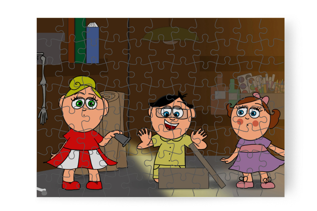Tamás kinyitja a dobozt – Natali és az iskola szelleme puzzle, 88 darab [TC42-46-P88]