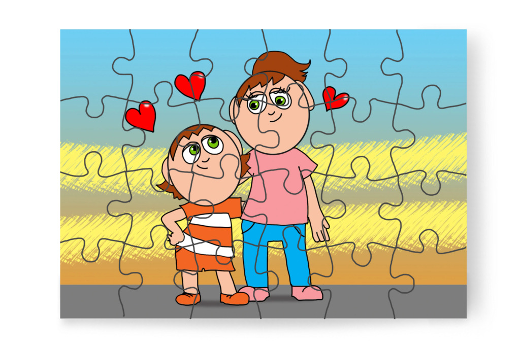 Ádám szereti Izabellát – Ádám és a mobiltelefon puzzle, 24 darab [TC43-01-P24]