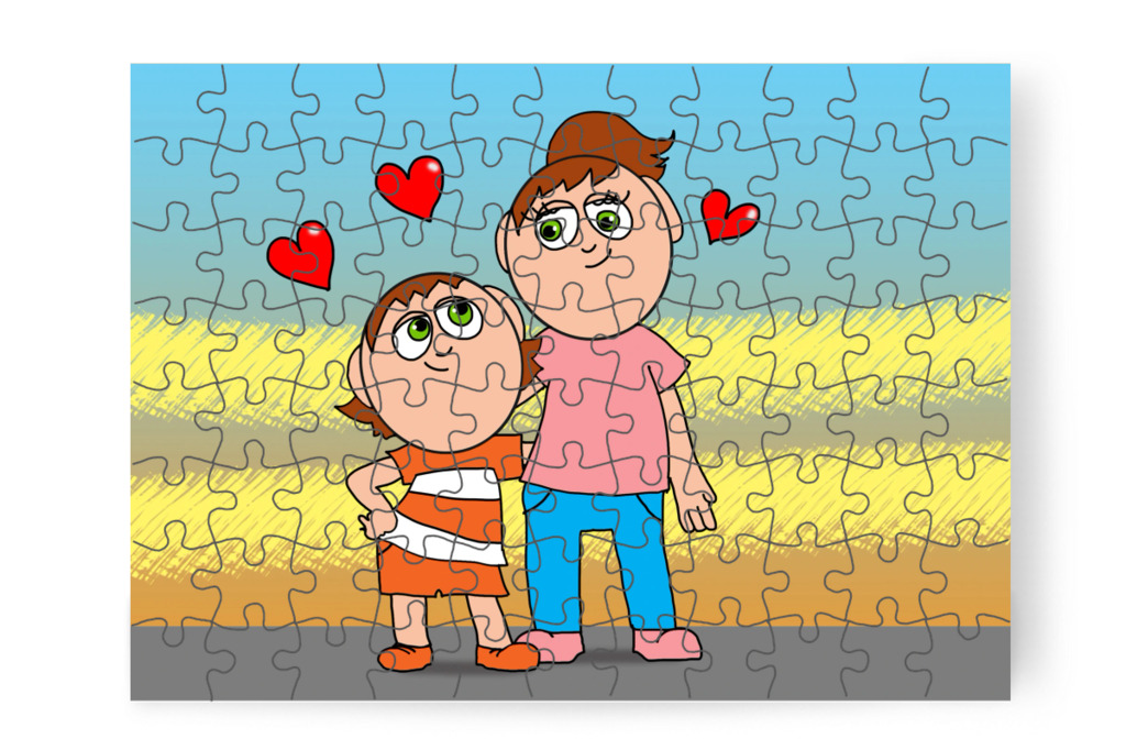 Ádám szereti Izabellát – Ádám és a mobiltelefon puzzle, 88 darab [TC43-01-P88]
