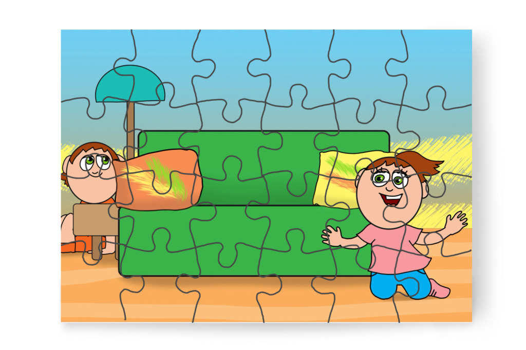 A testvérek bújócskáznak – Ádám és a mobiltelefon puzzle, 24 darab [TC43-02-P24]