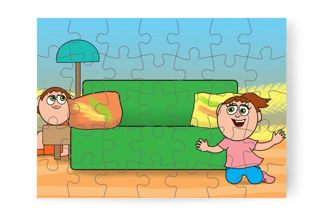 A testvérek bújócskáznak – Ádám és a mobiltelefon puzzle, 35 darab [TC43-02-P35]