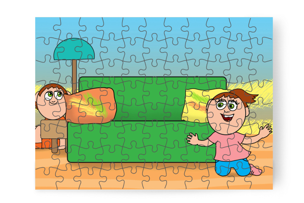 A testvérek bújócskáznak – Ádám és a mobiltelefon puzzle, 88 darab [TC43-02-P88]