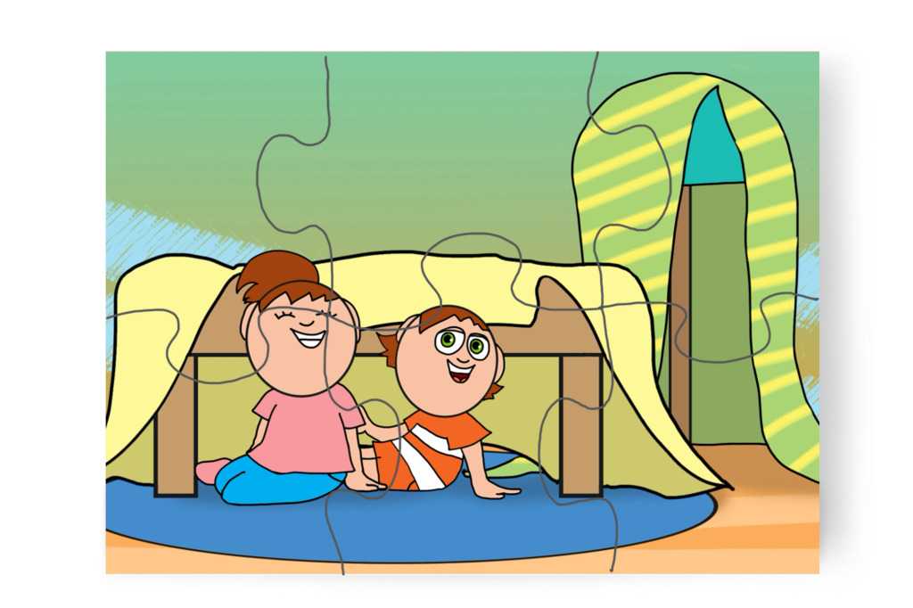 Türelmesen kivárják a sorukat – 88 darabos karton puzzle | Natali és a védő néni