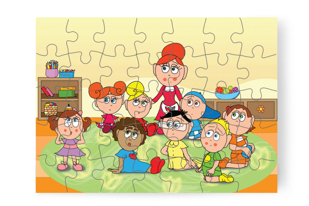 Natali haza szeretne menni – 35 darabos karton puzzle | Natali és a védő néni