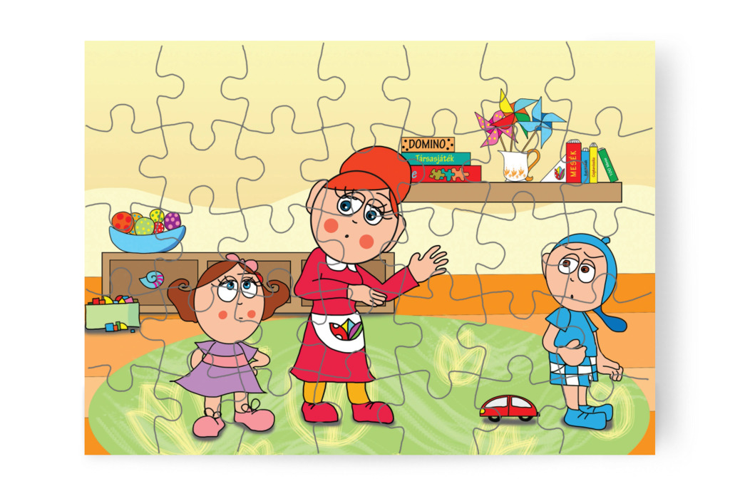 Óvónéni elmagyarázza a vizsgálatot – 35 darabos karton puzzle | Natali és a védő néni