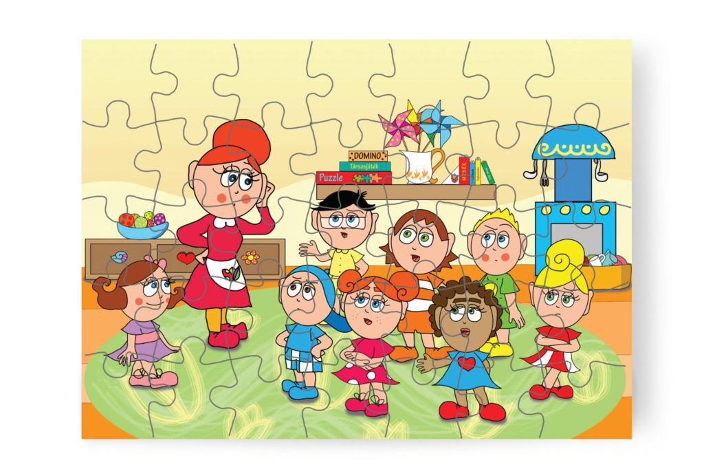 A többiek is félnek – 35 darabos karton puzzle | Natali és a védő néni