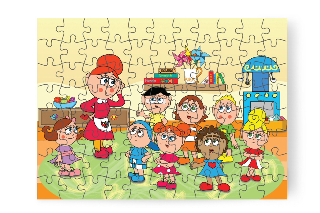 A többiek is félnek – 88 darabos karton puzzle | Natali és a védő néni