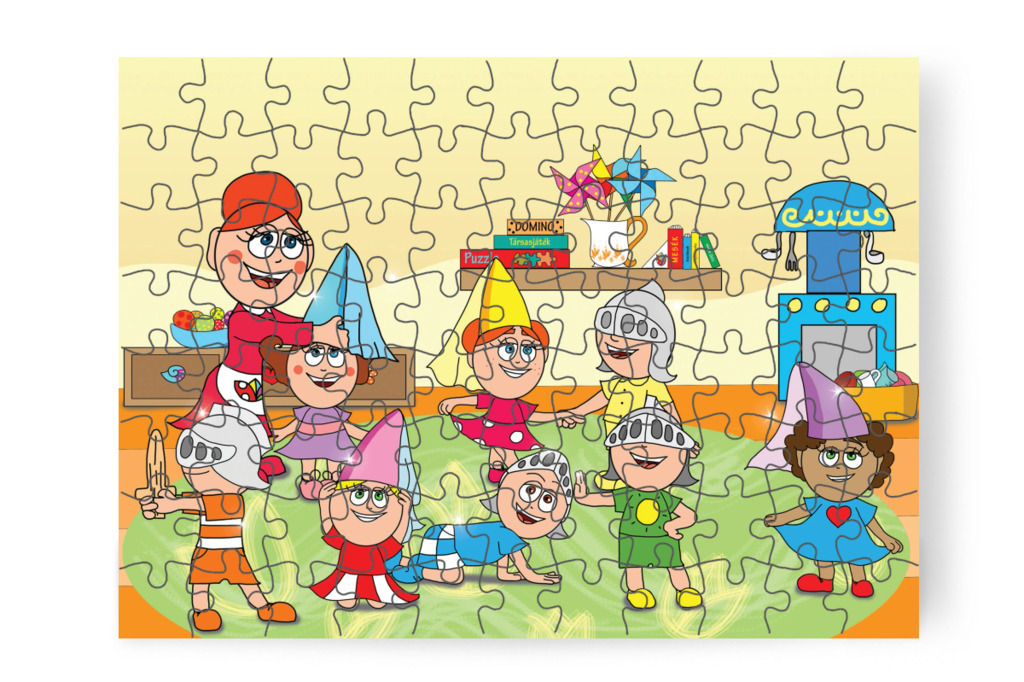 Hercegnők és vitéz lovagok lesznek – 88 darabos karton puzzle | Natali és a védő néni